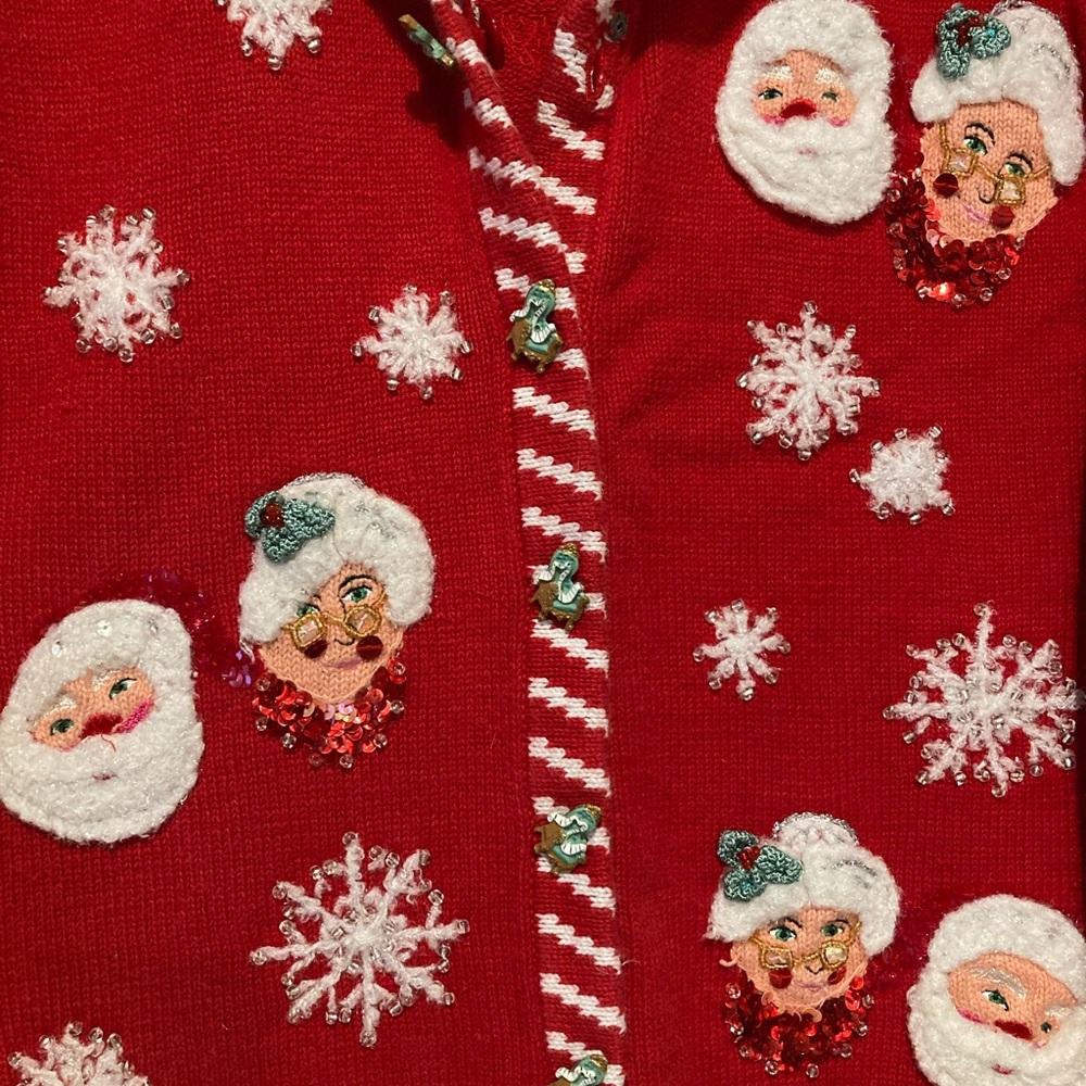 Santa and Mrs. Claus Grannycore Holiday Christmas Sweater - Picture 4 of 8